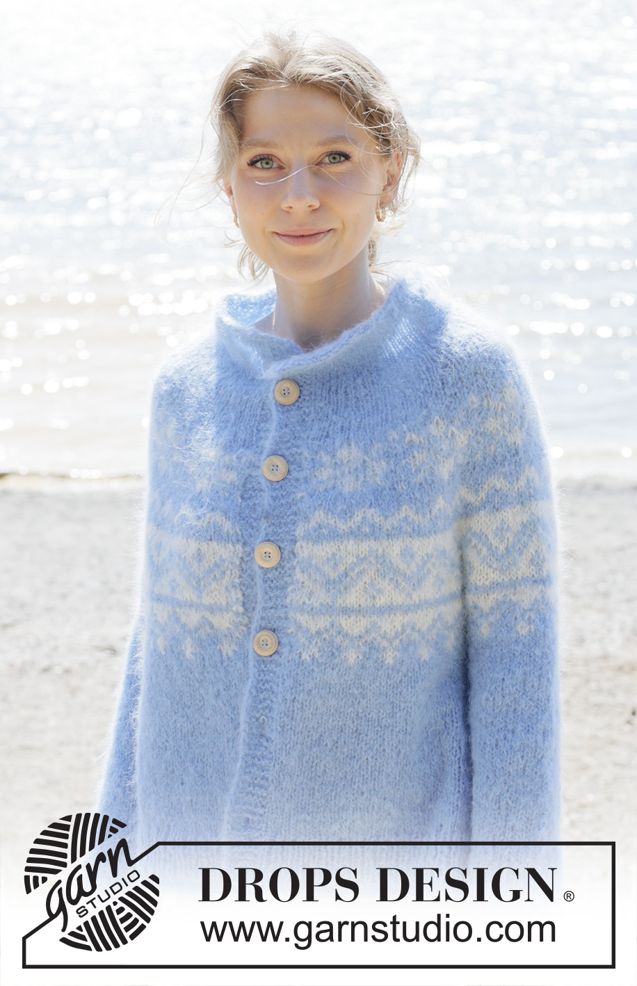 One Fine Day Jacket / DROPS 254-36 - Strikket cardigan i DROPS Melody. Arbejdet strikkes oppefra og ned med rundt bærestykke, nordisk mønster, rullekant og i-cord. Størrelse S - XXXL.