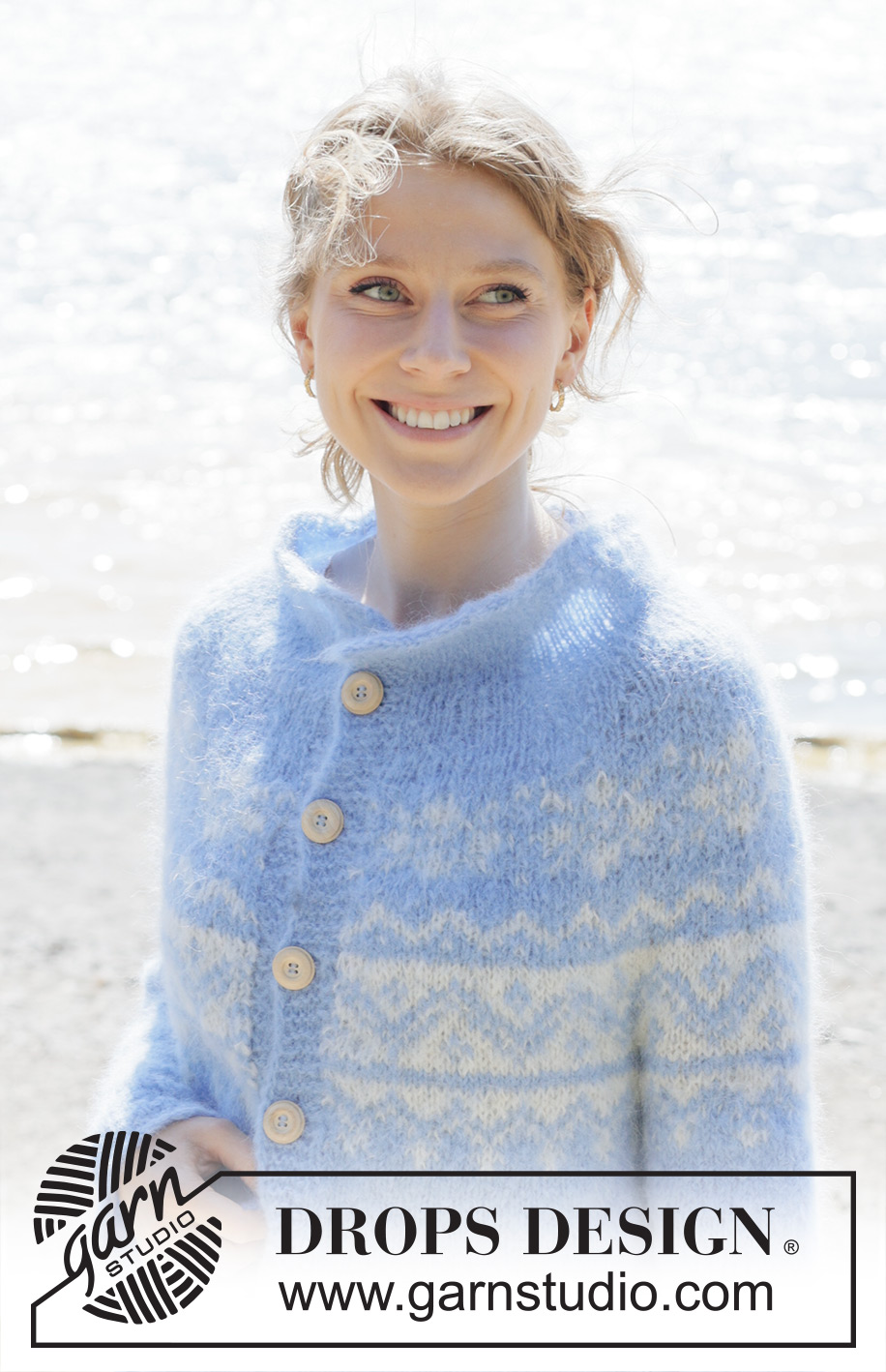 One Fine Day Jacket / DROPS 254-36 - Strikket cardigan i DROPS Melody. Arbejdet strikkes oppefra og ned med rundt bærestykke, nordisk mønster, rullekant og i-cord. Størrelse S - XXXL.