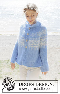 One Fine Day Jacket / DROPS 254-36 - Strikket cardigan i DROPS Melody. Arbejdet strikkes oppefra og ned med rundt bærestykke, nordisk mønster, rullekant og i-cord. Størrelse S - XXXL.