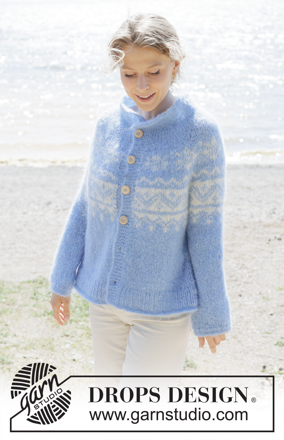 One Fine Day Jacket / DROPS 254-36 - Strikket cardigan i DROPS Melody. Arbejdet strikkes oppefra og ned med rundt bærestykke, nordisk mønster, rullekant og i-cord. Størrelse S - XXXL.
