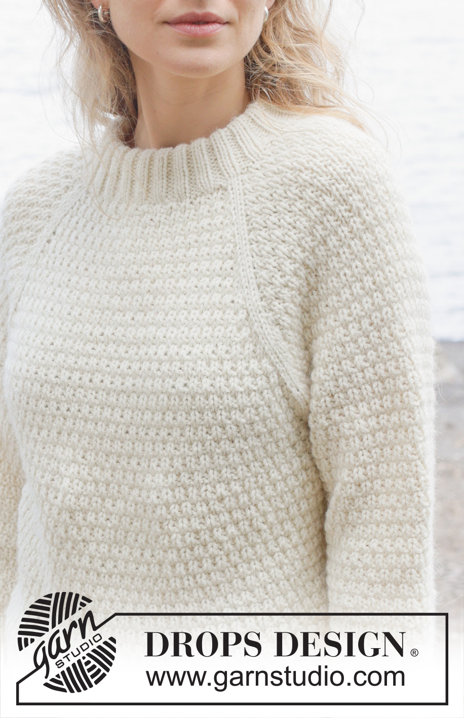 Precious Time / DROPS 255-20 - Knitted jumper in DROPS Nepal or DROPS Big Merino. Piece is knitted top down with raglan, relief pattern and double neck edge. Size: S - XXXL
