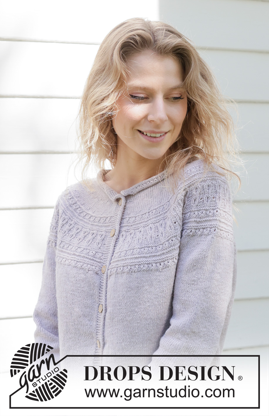 Infinite Sweetness Cardigan / DROPS 255-23 - Knitted jacket in DROPS BabyMerino. Piece is knitted top down with round yoke, relief pattern, cables, rolling edge and i-cord. Size: S - XXXL