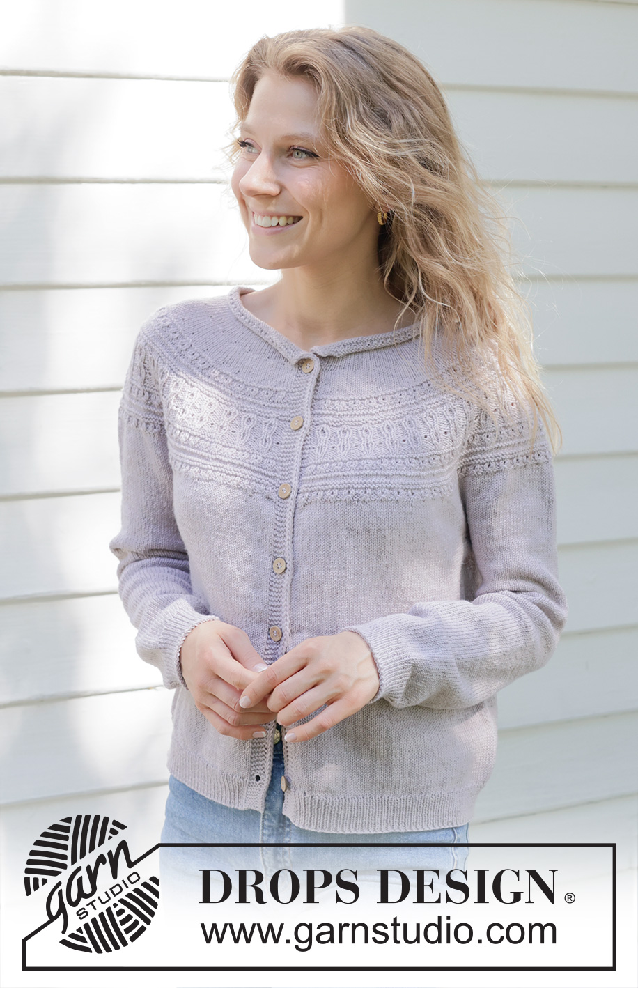 Infinite Sweetness Cardigan / DROPS 255-23 - Knitted jacket in DROPS BabyMerino. Piece is knitted top down with round yoke, relief pattern, cables, rolling edge and i-cord. Size: S - XXXL