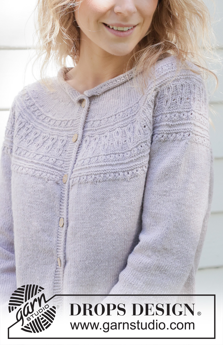 Infinite Sweetness Cardigan / DROPS 255-23 - Knitted jacket in DROPS BabyMerino. Piece is knitted top down with round yoke, relief pattern, cables, rolling edge and i-cord. Size: S - XXXL