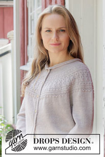 Infinite Sweetness Cardigan / DROPS 255-23 - Knitted jacket in DROPS BabyMerino. Piece is knitted top down with round yoke, relief pattern, cables, rolling edge and i-cord. Size: S - XXXL