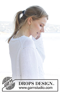 Bright Day Cardigan / DROPS 257-16 - Stickad kofta i DROPS Paris. Arbetet stickas uppifrån och ner med europeiskt ok och hålmönster.  Storlek S - XXXL.