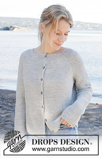 Misty Lake Cardigan / DROPS 257-23 - Prjónuð peysa úr DROPS Nord eða DROPS Alpaca. Stykkið er prjónað ofan frá og niður með laskalínu, garðaprjóni og i-cord. Stærð S - XXXL.