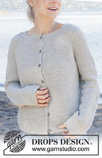 Misty Lake Cardigan / DROPS 257-23 - Prjónuð peysa úr DROPS Nord eða DROPS Alpaca. Stykkið er prjónað ofan frá og niður með laskalínu, garðaprjóni og i-cord. Stærð S - XXXL.