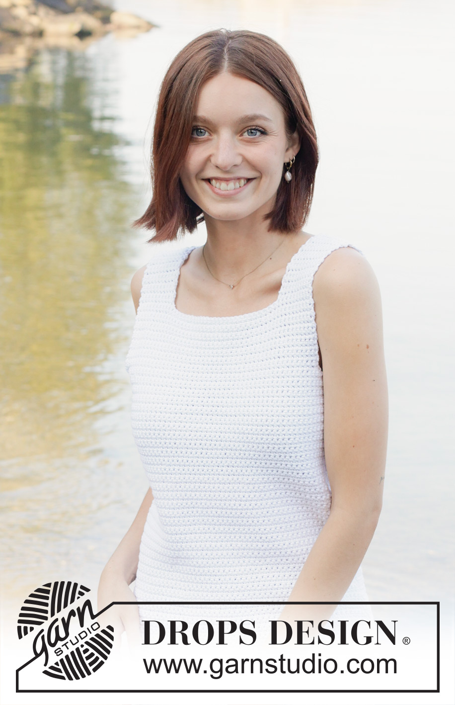 White Harbor / DROPS 258-8 - Crocheted dress in DROPS Paris. The piece is worked top down with double crochet. Sizes S - XXXL.