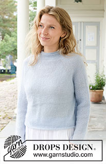 Morning Dream / DROPS 259-13 - Knitted jumper in 2 strands DROPS Kid-Silk. The piece is worked top down with stocking stitch, raglan and rolled edges. Sizes S - XXXL.