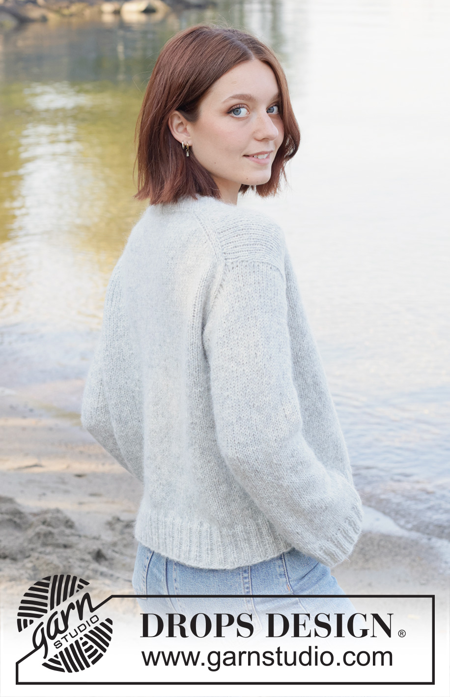 Sky Whisper Cardigan / DROPS 259-19 - Knitted jacket in DROPS Air. The piece is worked top down in stocking stitch, with European/diagonal shoulders. Sizes S - XXXL.