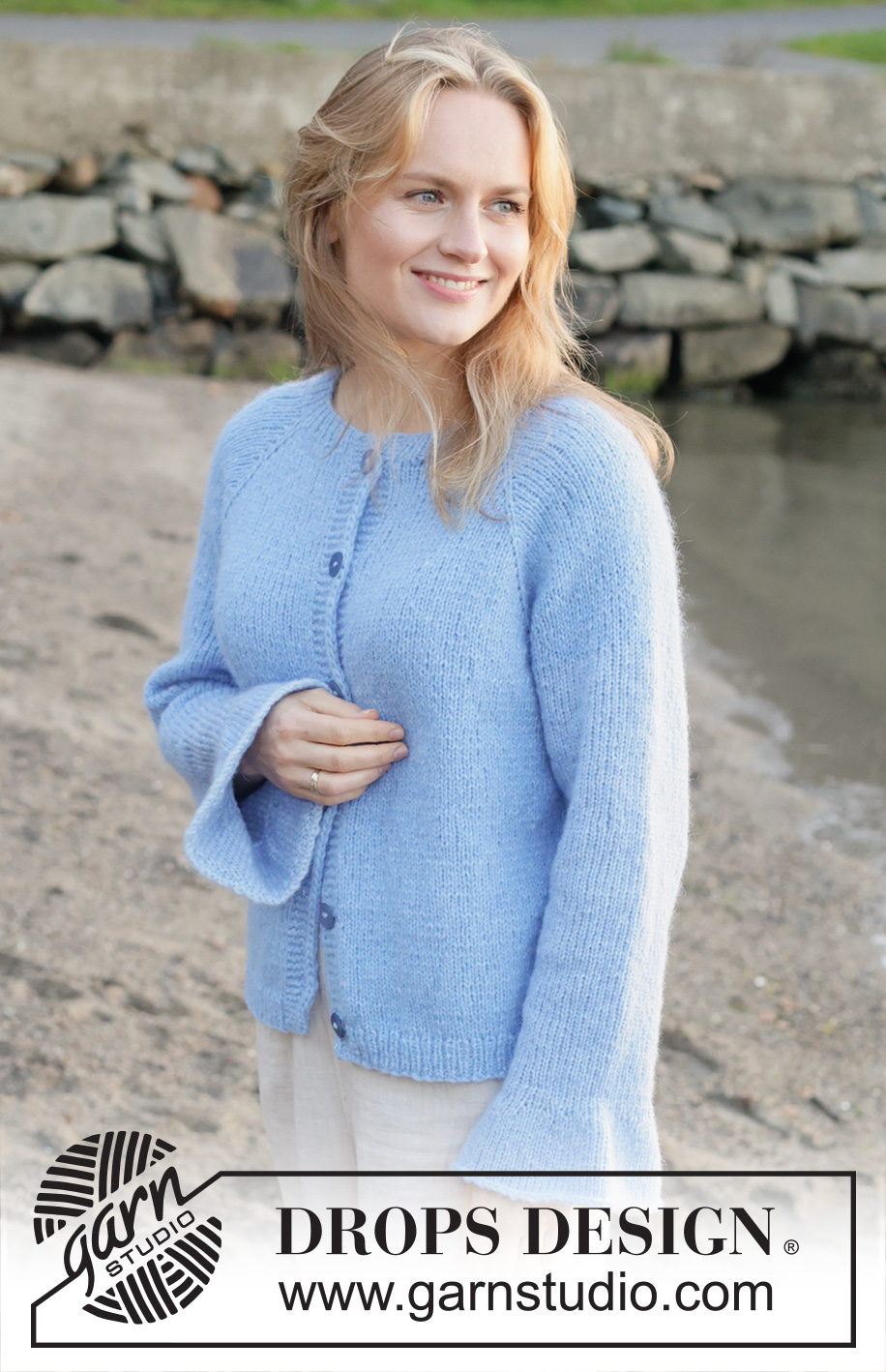 Freshwater Bay Cardigan / DROPS 259-30 - Knitted jacket in DROPS Air. The piece is worked top down with raglan and flounces. Sizes XS - XXL.