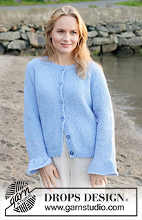 Freshwater Bay Cardigan / DROPS 259-30 - Knitted jacket in DROPS Air. The piece is worked top down with raglan and flounces. Sizes XS - XXL.