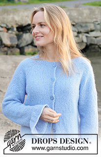 Freshwater Bay Cardigan / DROPS 259-30 - Knitted jacket in DROPS Air. The piece is worked top down with raglan and flounces. Sizes XS - XXL.