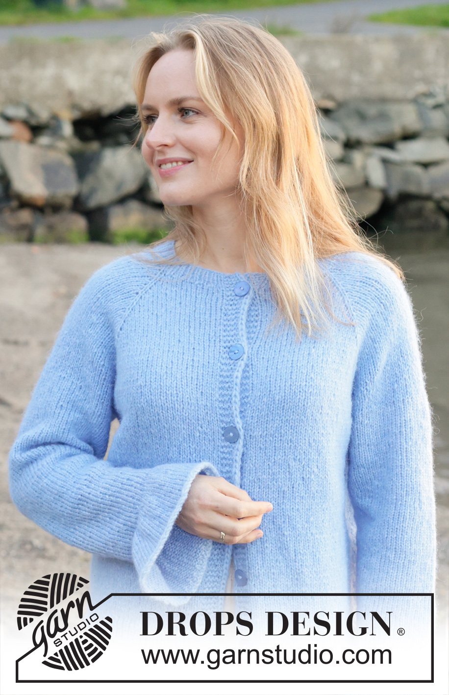 Freshwater Bay Cardigan / DROPS 259-30 - Knitted jacket in DROPS Air. The piece is worked top down with raglan and flounces. Sizes XS - XXL.