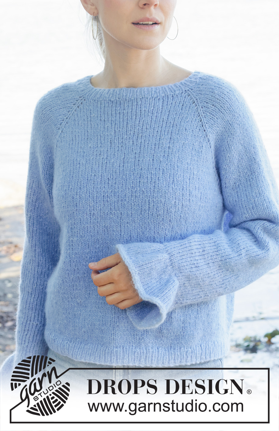 Freshwater Bay / DROPS 259-36 - Knitted jumper in DROPS Air. The piece is worked top down with stocking stitch, raglan and flounces. Sizes S - XXXL.