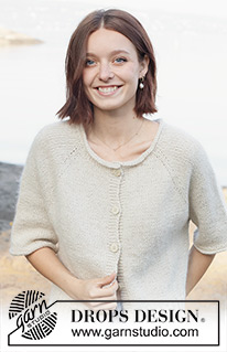 Misty Hill Cardigan / DROPS 259-44 - Strikket jakke i 1 tråd DROPS Soft Tweed og 1 tråd DROPS Kid-Silk. Arbeidet strikkes ovenfra og ned med raglan, glattstrikk og korte ermer. Størrelse S - XXXL.
