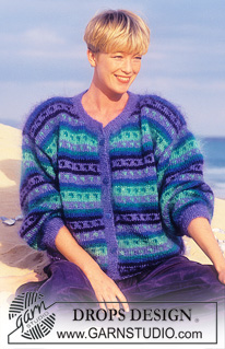 Sparkling Water / DROPS 26-7 - DROPS jacket with pattern borders in Vienna or Melody. S – L.