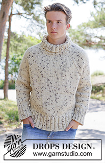 Winter Sprinkles Sweater / DROPS 260-13 - DROPS Snow lõngast parempidises koes ülevalt alla kootud raglaanvarrukatega ja kõrge kraega džemper suurustele S kuni XXXL