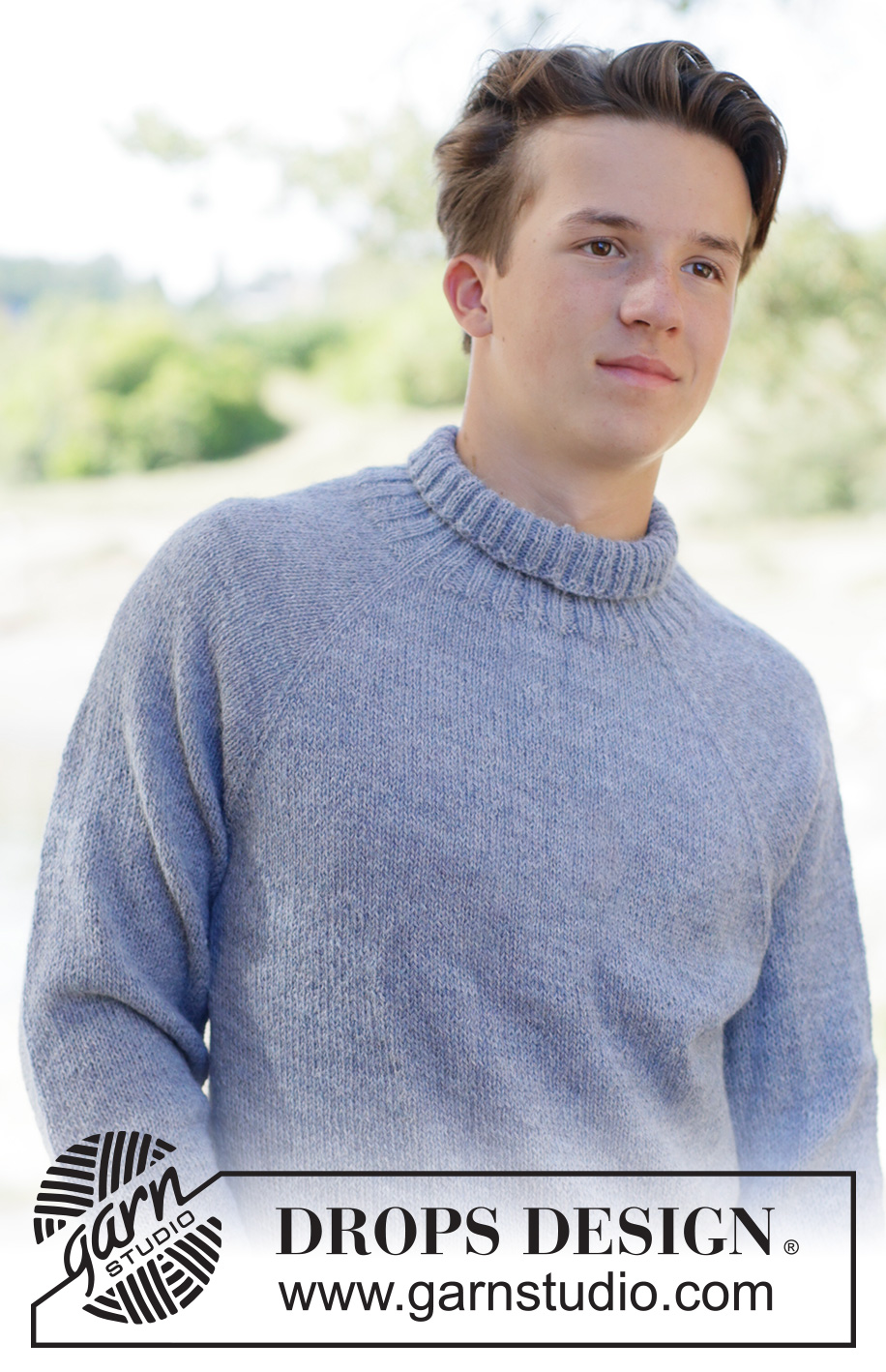 Quiet Bay Sweater / DROPS 260-17 - Strikket genser til herre i DROPS Alpaca eller DROPS Nord. Arbeidet strikkes ovenfra og ned i glattstrikk med raglan og dobbel halskant. Størrelse XS - XXL.