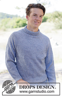 Quiet Bay Sweater / DROPS 260-17 - Strikket genser til herre i DROPS Alpaca eller DROPS Nord. Arbeidet strikkes ovenfra og ned i glattstrikk med raglan og dobbel halskant. Størrelse XS - XXL.