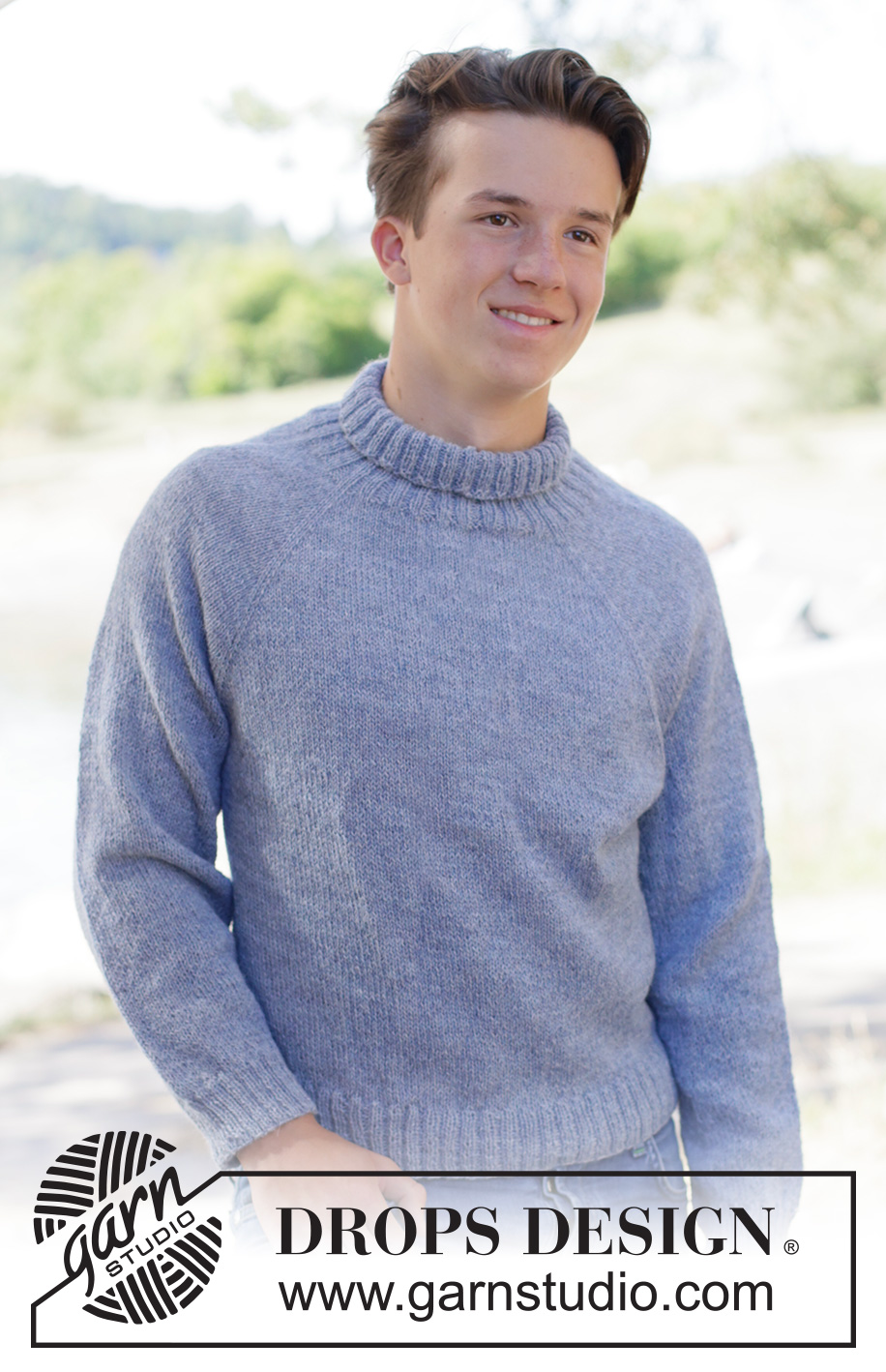 Quiet Bay Sweater / DROPS 260-17 - Strikket genser til herre i DROPS Alpaca eller DROPS Nord. Arbeidet strikkes ovenfra og ned i glattstrikk med raglan og dobbel halskant. Størrelse XS - XXL.