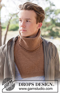 Creme Caramel Neck Warmer / DROPS 260-26 - DROPS Daisy või DROPS Karisma lõngast alt üles parempidises koes kootud soonikuga meeste kaelasoojendaja