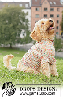 Happy Tails Dog Sweater / DROPS 260-42 - Svetr pro psa pletený pružným vzorem z příze DROPS Fiesta.