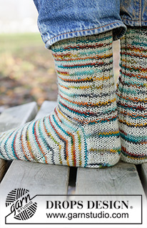 Warm Horizon Socks / DROPS 260-46 - Miehen ylhäältä alas neulotut sukat DROPS Fabel-langasta. Koot 38 - 46.
