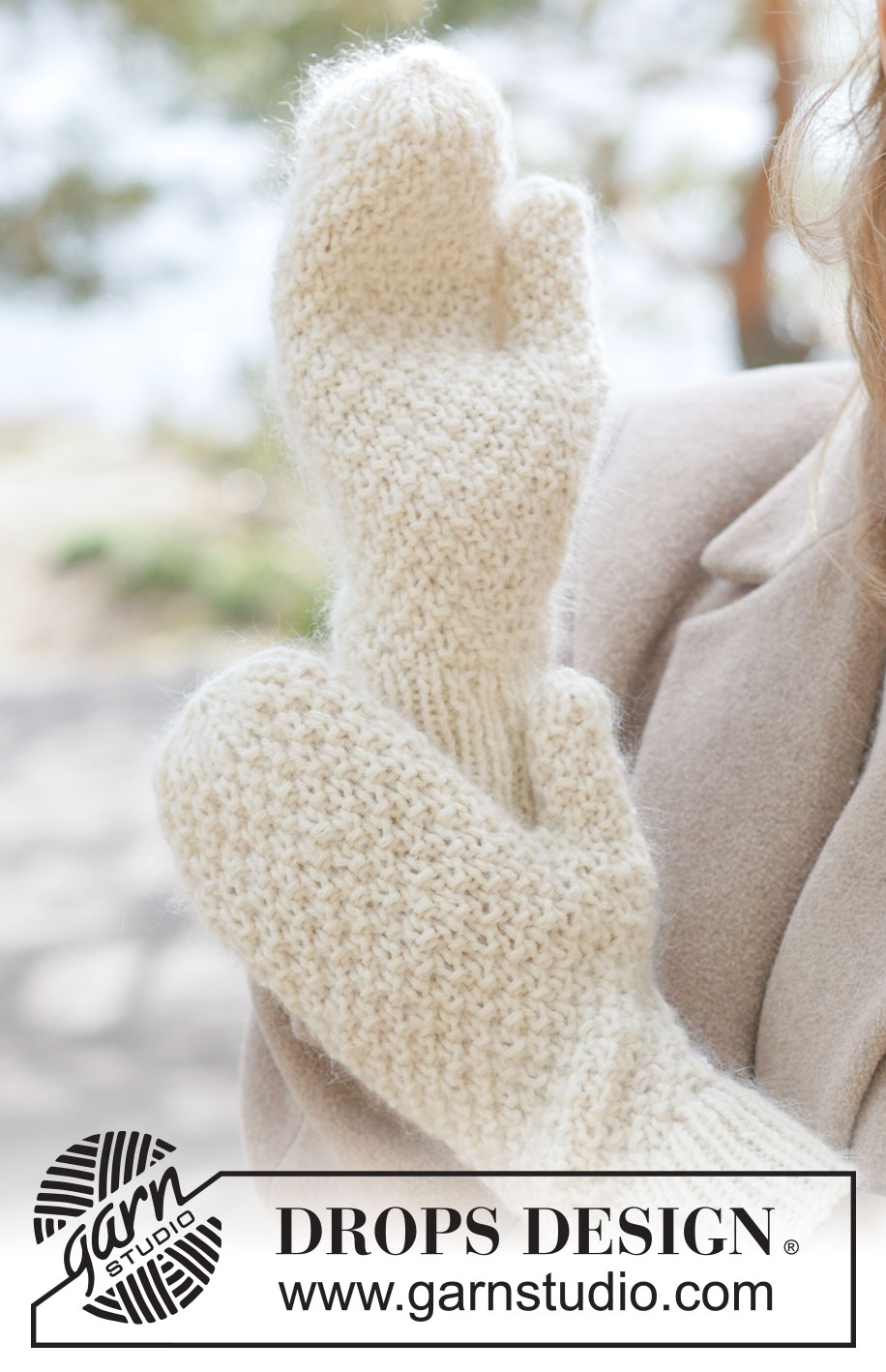 Frost Pebble Mittens / DROPS 261-14 - Free knitting pattern Frost Pebble Mittens / DROPS 261-14 - Knitted mittens in DROPS Lima and DROPS Kid-Silk or DROPS Daisy and DROPS Kid-Silk. The piece is worked in moss stitch.