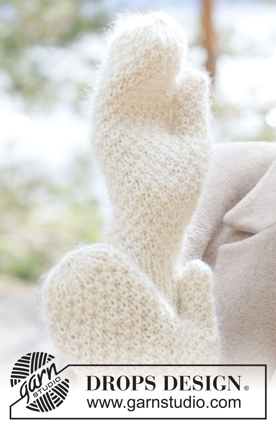 Frost Pebble Mittens / DROPS 261-14 - Free knitting pattern Frost Pebble Mittens / DROPS 261-14 - Knitted mittens in DROPS Lima and DROPS Kid-Silk or DROPS Daisy and DROPS Kid-Silk. The piece is worked in moss stitch.