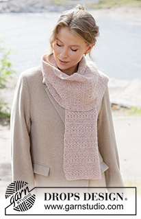 Sugarplum Snuggle Scarf / DROPS 261-19 - Bufanda a ganchillo en DROPS Air. La labor está realizada de ida y vuelta.