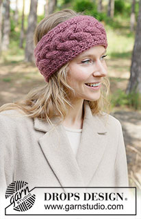 Thistle Twist Headband / DROPS 261-21 - DROPS Snow lõngast pikkupidi kootud palmikutega peapael