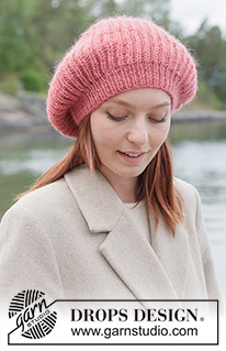 Strawberry Kiss Beret / DROPS 261-23 - Baret pletený zdola nahoru chytovým patentem z příze DROPS Nord nebo DROPS Alpaca a DROPS Kid-Silk.