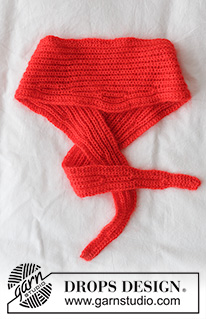 Flamecurl Shawl / DROPS 261-27 - Chal pequeño de punto en DROPS Flora y DROPS Kid-Silk. La pieza está tejida de lado a lado con punto inglés.

