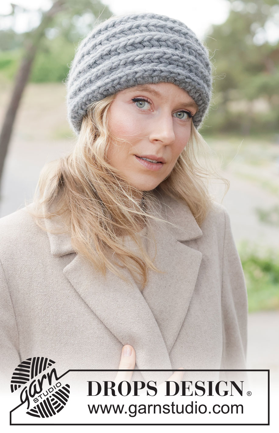 Pebble Patch Headband / DROPS 261-33 - DROPS Polaris lõngast edasi-tagasi kootud patentkoes peapael