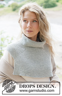 Moonveil Neck Warmer / DROPS 261-35 - Kötött nyakmelegítő DROPS Baby Merino vagy DROPS Fabel fonalból. A darabot fentről lefelé irányban készítjük bordásmintával és nyeregvállal