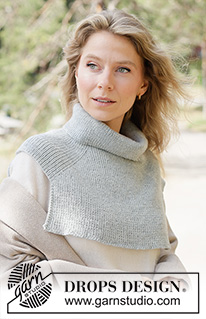 Moonveil Neck Warmer / DROPS 261-35 - Kötött nyakmelegítő DROPS Baby Merino vagy DROPS Fabel fonalból. A darabot fentről lefelé irányban készítjük bordásmintával és nyeregvállal