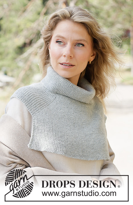Moonveil Neck Warmer / DROPS 261-35 - Kötött nyakmelegítő DROPS Baby Merino vagy DROPS Fabel fonalból. A darabot fentről lefelé irányban készítjük bordásmintával és nyeregvállal