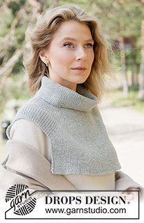 Moonveil Neck Warmer / DROPS 261-35 - Kötött nyakmelegítő DROPS Baby Merino vagy DROPS Fabel fonalból. A darabot fentről lefelé irányban készítjük bordásmintával és nyeregvállal