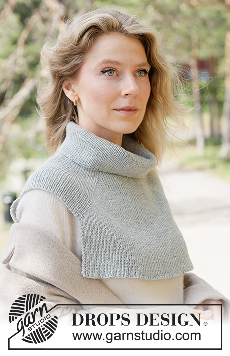 Moonveil Neck Warmer / DROPS 261-35 - Kötött nyakmelegítő DROPS Baby Merino vagy DROPS Fabel fonalból. A darabot fentről lefelé irányban készítjük bordásmintával és nyeregvállal