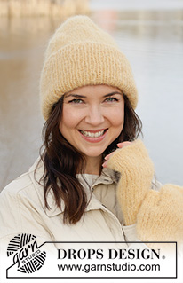 Sunny Bloom Hat / DROPS 261-37 - Čepice pletená zdola nahoru 1 vláknem příze DROPS Melody nebo 2 vlákny příze DROPS Brushed Alpaca Silk.