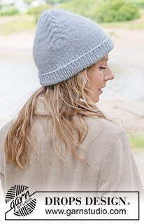 Ice Bloom Hat / DROPS 261-41 - Strikket hue i DROPS Lima og DROPS Kid-Silk. Arbejdet strikkes oppefra og ned med snoninger.