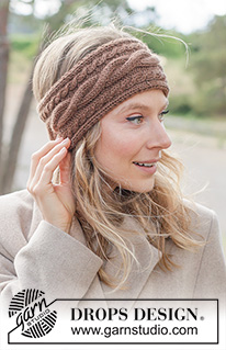 Toffee Twist Headband / DROPS 261-51 - Kötött fejpánt, DROPS Nepal fonalból. A darabot oda-vissza haladva kötjük, csavartmintával. Méret: S - XL