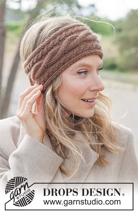 Toffee Twist Headband / DROPS 261-51 - Kötött fejpánt, DROPS Nepal fonalból. A darabot oda-vissza haladva kötjük, csavartmintával. Méret: S - XL