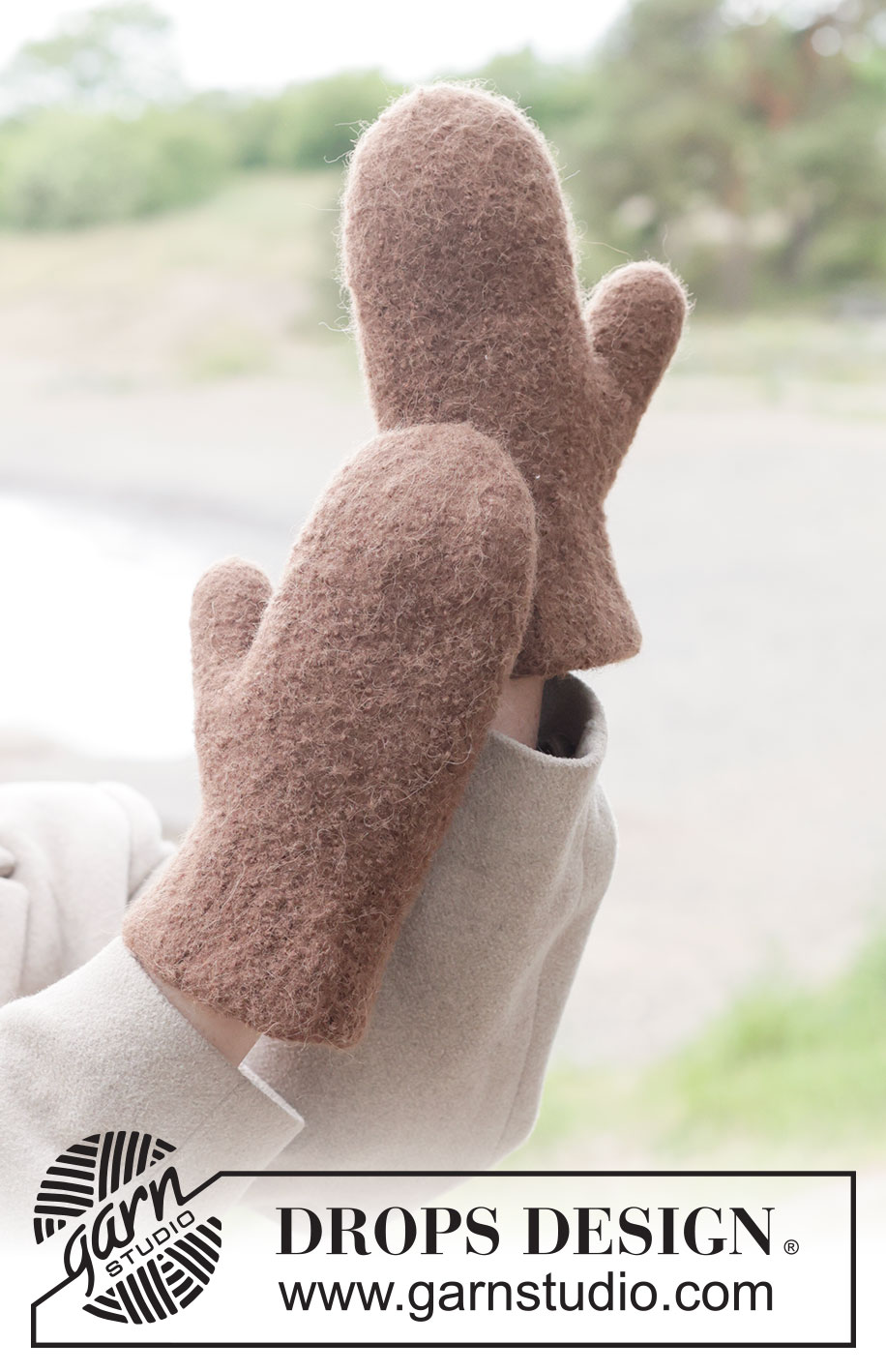 Chestnut Cuddle Mittens / DROPS 261-52 - Tasuta kudumise muster Chestnut Cuddle Mittens / DROPS 261-52 - DROPS Nepal lõngast kootud ja vanutatud kindad