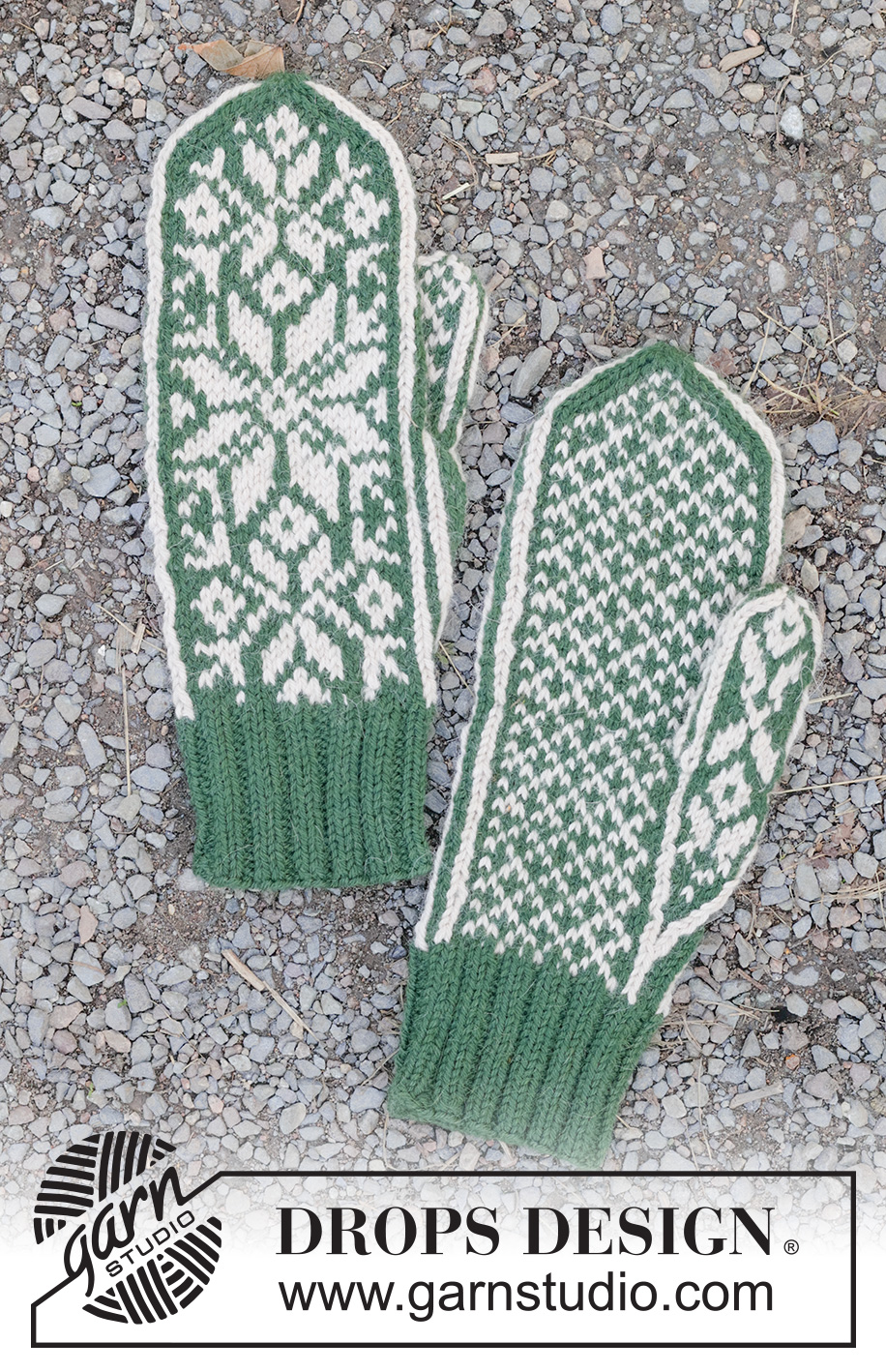 Forest Frost Mittens / DROPS 261-63 - Stickade vantar i DROPS Lima eller DROPS Karisma. Arbetet stickas från fingertopp till handled med nordiskt mönster.