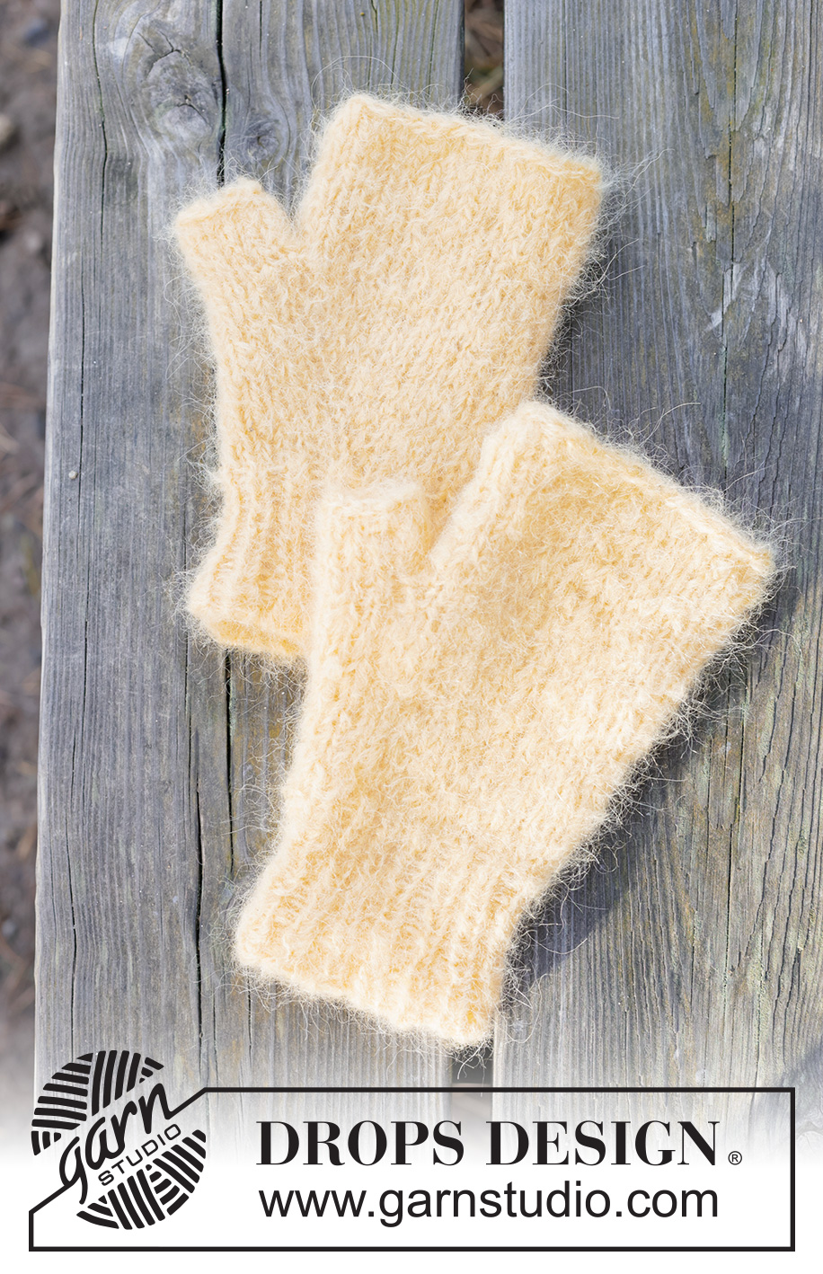 Sunny Bloom Wrist Warmers / DROPS 261-74 - Návleky - nátepníky pletené 1 vláknem příze DROPS Melody nebo 2 vlákny příze DROPS Brushed Alpaca Silk. Téma: Velikonoce.