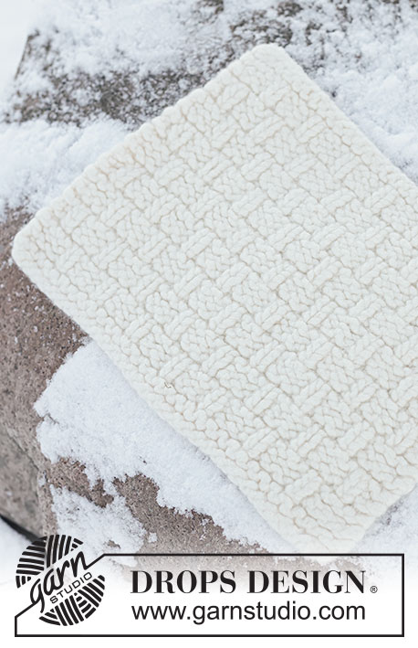 Nimbus Nest Seat Pad / DROPS 261-77 - DROPS Polaris lõngast kootud ja vanutatud reljeefse mustriga istumisalus