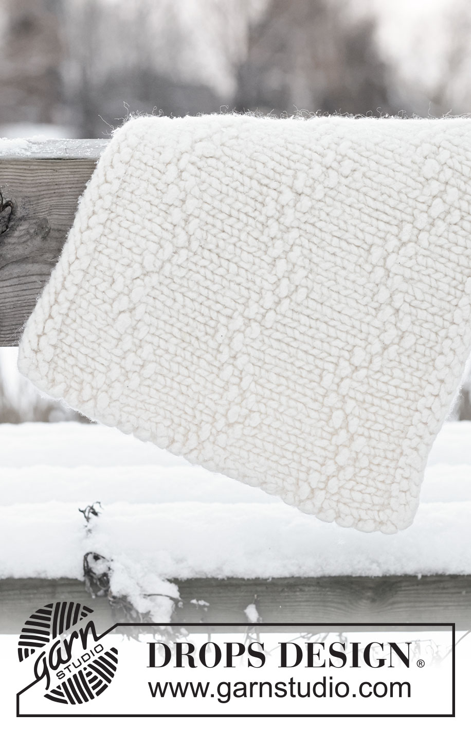 Chevron Drift Seat Pad / DROPS 261-78 - DROPS Polaris lõngast kootud ja vanutatud reljeefse mustriga istumisalus